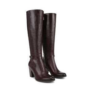 Naturalizer Womens Kalina Knee High Boots US 8.5 Wide EU 39 Wine Leather NWOB